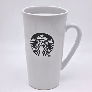 Starbucks Coffee Mug 16oz White Ceramic Black Siren Logo 2013 Grande Tall Cup